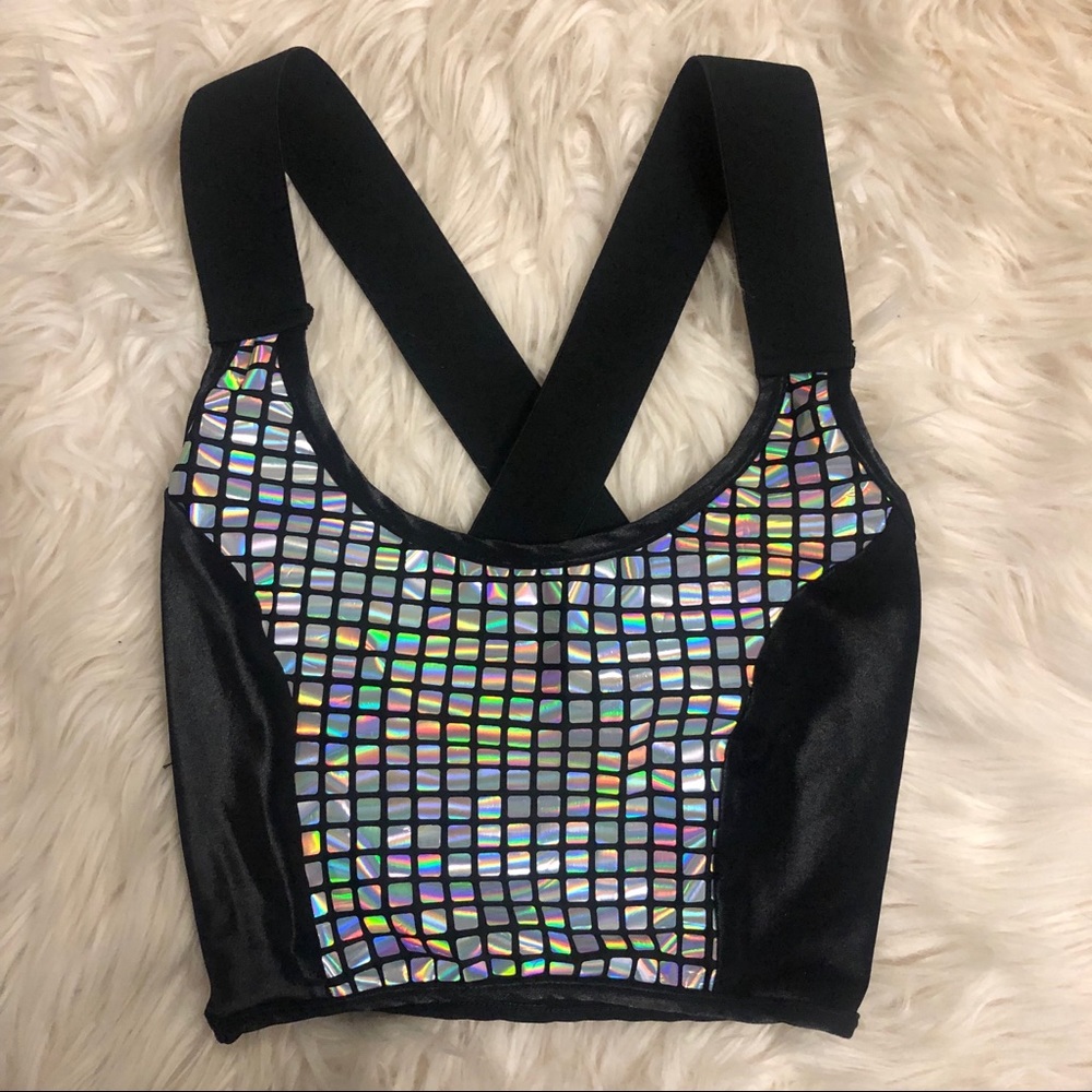 COPY - Black Milk XS Disco Cube Crossing Over Crop